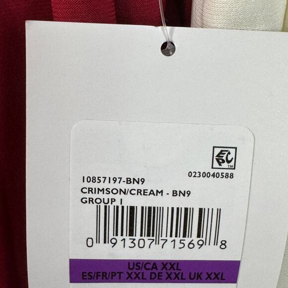 Kasper Womens Mini Dress Size XXL Red Cream Cutout Front Long Sleeve Colorblock - Picture 5 of 14